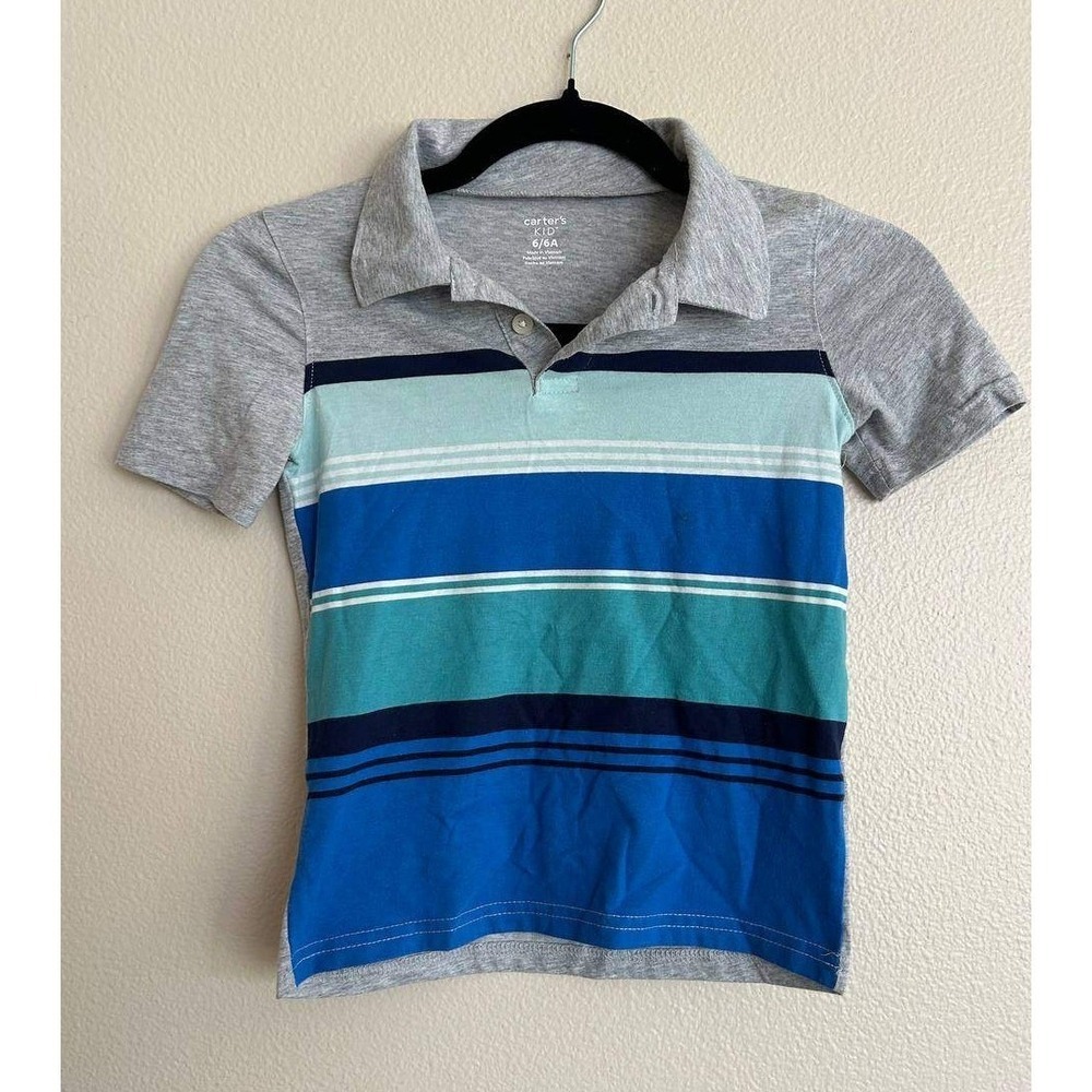 Carters Boys Stripe Polo Shirt 6 Colorful Cotton Blend Casual Summer